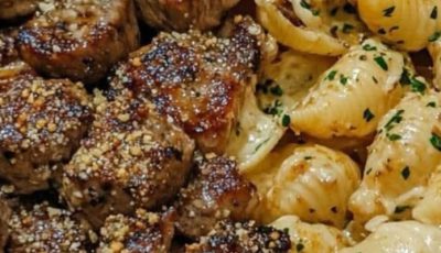 Garlic Butter Steak Bites & Creamy Parmesan Shells: A Match Made in Foodie Heaven