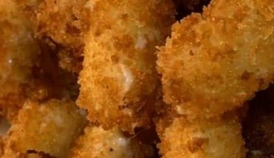 The homemade mozzarella sticks