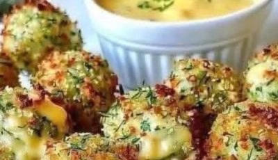 Crispy Cheesy Herb Bites with Creamy Dip