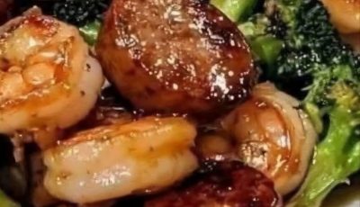 Honey Garlic Shrimp, Sausage & Broccoli