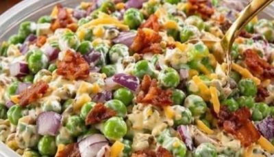Creamy Bacon Pea Salad